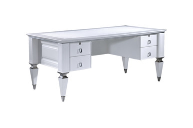 Grade Beyaz Krom Makam Masası 180Cm - küçük detay görsel 2 - Makam Masaları