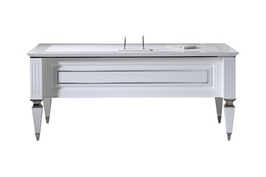 grade beyaz krom makam masası 180cm