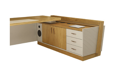 Kronos Tasarım Metal Ayaklı Etajerli Makam Masası - küçük detay görsel 3 - Makam Masaları