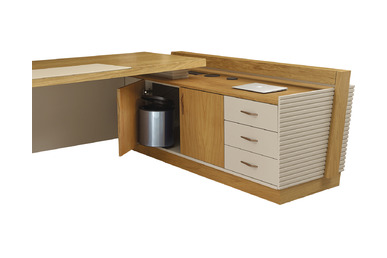 Kronos Tasarım Metal Ayaklı Etajerli Makam Masası - küçük detay görsel 4 - Makam Masaları