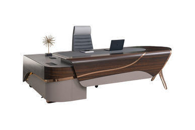 Noona Ahşap Kaplamalı Modern Makam Masası 240Cm - küçük detay görsel 4 - Makam Masaları