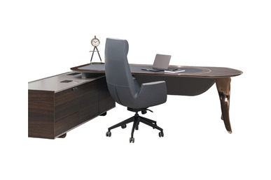 Noona Ahşap Kaplamalı Modern Makam Masası 240Cm - küçük detay görsel 6 - Makam Masaları