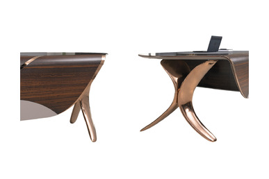 Noona Ahşap Kaplamalı Modern Makam Masası 240Cm - küçük detay görsel 5 - Makam Masaları