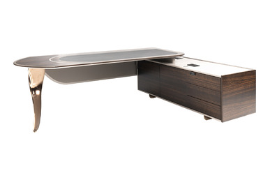 Noona Ahşap Kaplamalı Modern Makam Masası 240Cm - küçük detay görsel 3 - Makam Masaları