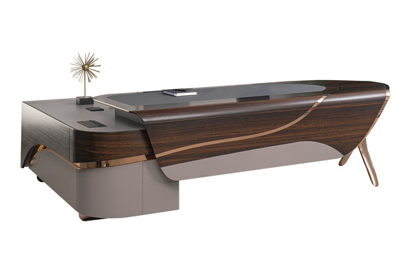 noona ahşap kaplamalı modern makam masası 240cm