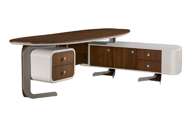 Serenity Metal Detaylı Makam Masası - küçük detay görsel 2 - Makam Masaları