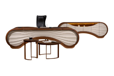 dark dekoratif lake sehpalı makam takımı - küçük detay görsel 3