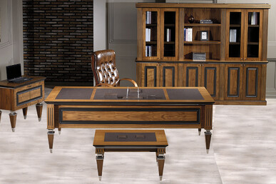 grade ceviz kitaplıklı makam takımı