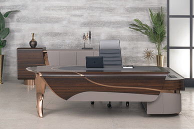 Noona Ahşap Kaplamalı Modern Makam Takımı 240Cm - küçük detay görsel 3 - Makam Takımları