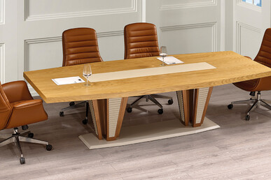 Kronos Ahşap Kaplamalı Toplantı Masası 220cm - Makam Toplantı Masaları