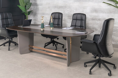 Noona Ahşap Kaplamalı Tasarım Toplantı Masası - küçük detay görsel 3 - Makam Toplantı Masaları