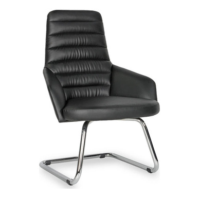 complete deri döşemeli krom u ayak misafir koltuğu