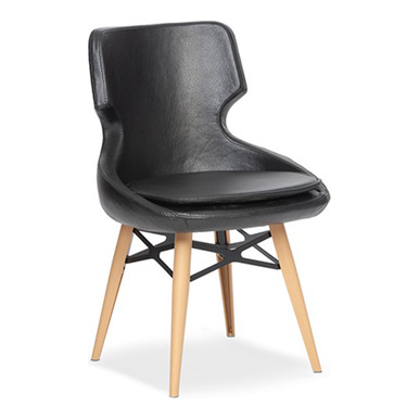 done ahşap görünümlü plastik ayak misafir koltuğu