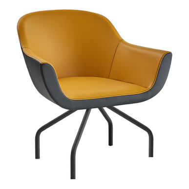 folado deri döşemeli dört ayak misafir koltuğu