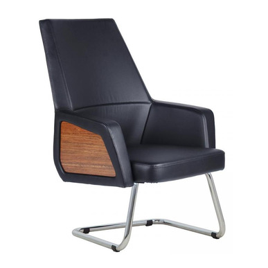 ground ahşap kol krom u ayak misafir koltuğu