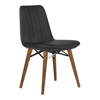 Kios Ahşap Torna Ayak Derili Misafir Koltuğu - Misafir Koltukları