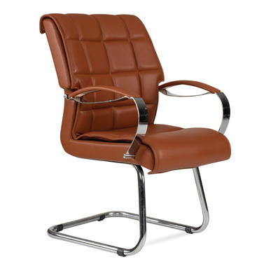 matin deri dikişli tasarım krom u ayak misafir koltuğu