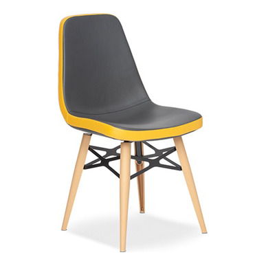 mondo ahşap görünümlü plastik ayak misafir koltuğu