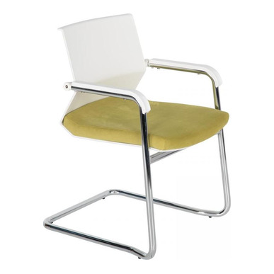 moor beyaz gövde krom l ayak misafir koltuğu