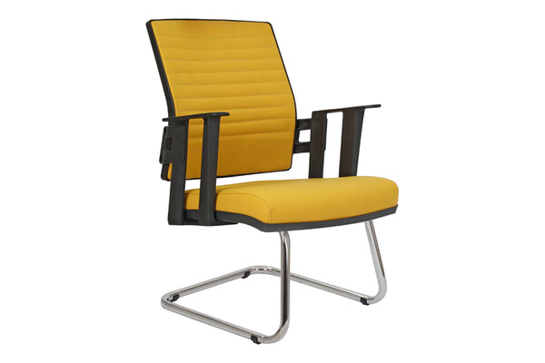 reng deri döşemeli alüminyum u ayak misafir koltuğu