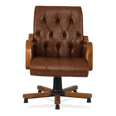 römis ahşap kol yıldız ayak derili misafir koltuğu