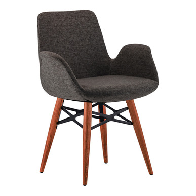 tavel ahşap torna ayaklı modern misafir koltuğu - küçük detay görsel 3