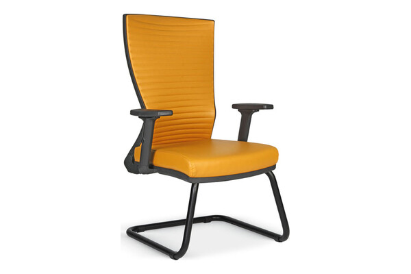 woof döşemeli ayarlı kol boyalı u ayak misafir koltuğu