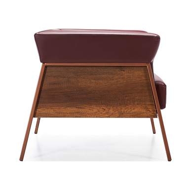 alveno deri döşemeli tasarım ahşap ayak tekli kanepe - küçük detay görsel 3