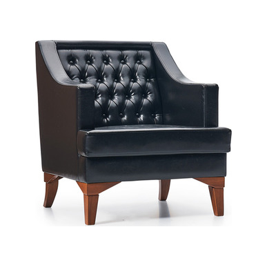 blacktone deri döşemeli kapitoneli ahşap ayak tekli kanepe - küçük detay görsel 2