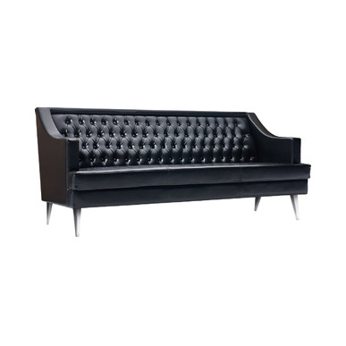 blacktone krom ayaklı modern üçlü ofis kanepesi