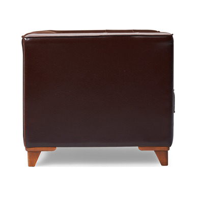 bolvina deri döşemeli kapitoneli ahşap ayak tekli kanepe - küçük detay görsel 3