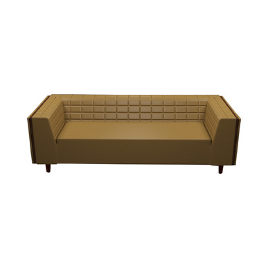 cheng ahşap ayak deri döşemeli üçlü kanepe - küçük detay görsel 2