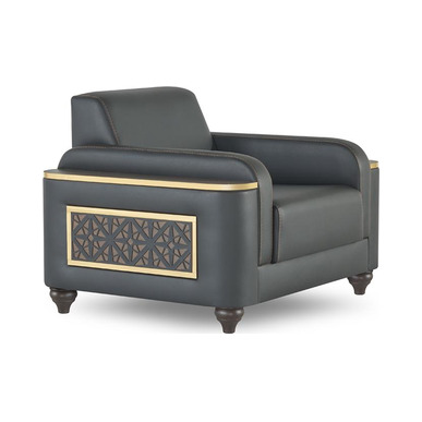 edmont ahşap detaylı tekli ofis kanepesi