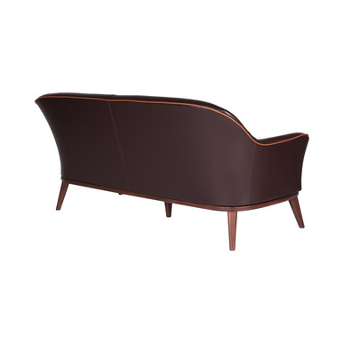 garnet ahşap ayak klasik üçlü ofis kanepesi - küçük detay görsel 2