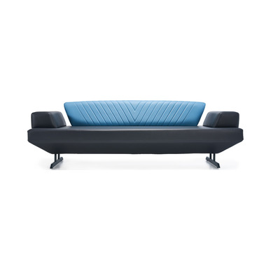 lazuli deri döşemeli metal boyalı ayak üçlü bekleme koltuğu - küçük detay görsel 2