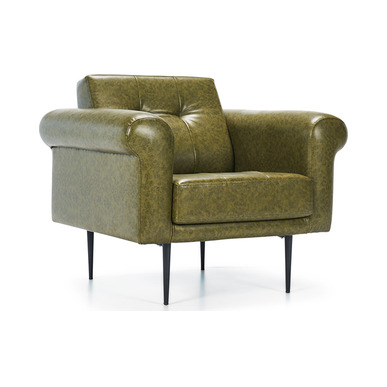 lenget boyalı ayak deri döşemeli yastıklı tekli kanepe - küçük detay görsel 2