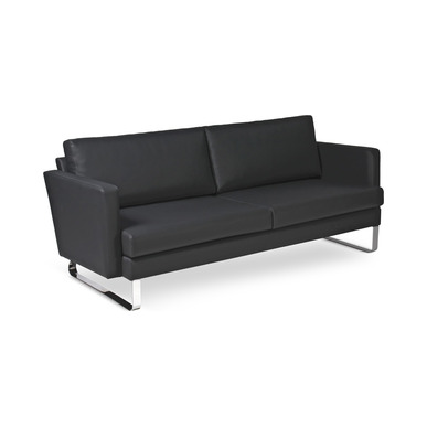 lintu krom ayaklı deri döşeme ikili kanepe