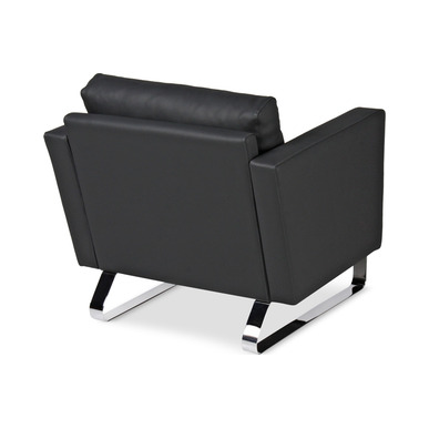 lintu krom ayaklı deri döşeme tekli kanepe - küçük detay görsel 2