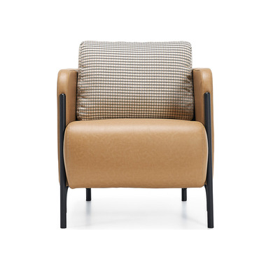 ludwig deri döşemeli yastıklı tekli ofis kanepesi