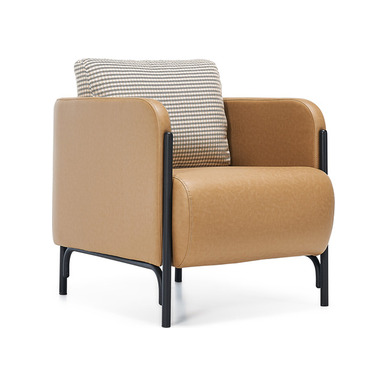 ludwig deri döşemeli yastıklı tekli ofis kanepesi - küçük detay görsel 2