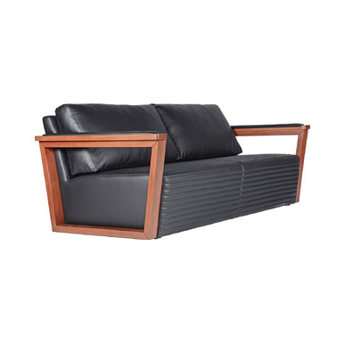 madera ahşap kol ayak üçlü ofis kanepesi - küçük detay görsel 2