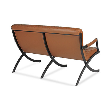 nimero metal boyalı kol ayak deri döşemeli ikili kanepe - küçük detay görsel 2