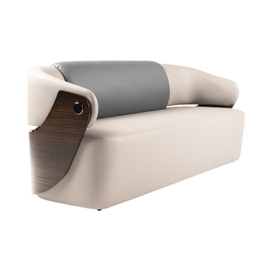 noona ahşap detaylı tasarım üçlü ofis kanepesi