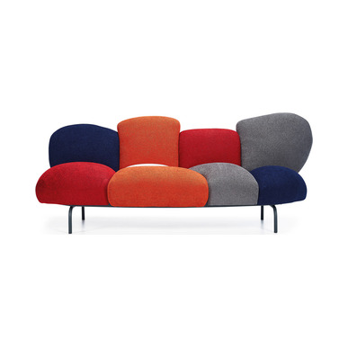 rodonit kumaş döşemeli boyalı ayak üçlü bekleme koltuğu