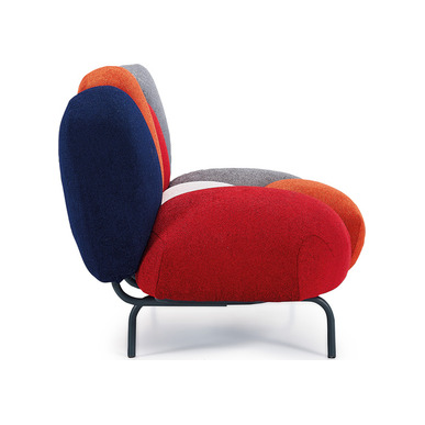 rodonit kumaş döşemeli boyalı ayak üçlü bekleme koltuğu - küçük detay görsel 2