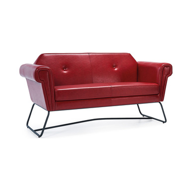 Rosyi Deri Döşemeli Kapitoneli Boyalı Ayak Ikili Kanepe - küçük detay görsel 2 - Ofis Kanepeleri