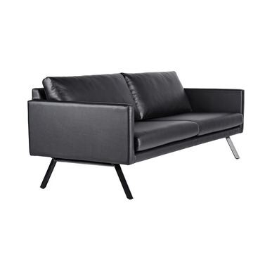 skin boyalı ayak deri döşeme ikili ofis kanepesi