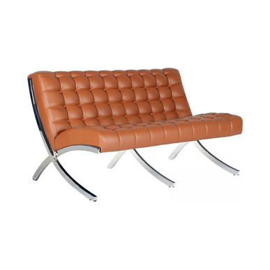 square krom ayaklı kolsuz ikili kanepe