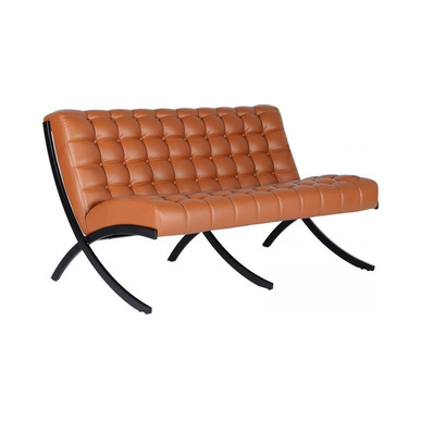 square siyah boyalı ayak kolsuz ikili kanepe