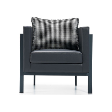 talse deri döşemeli yastıklı tasarım tekli kanepe